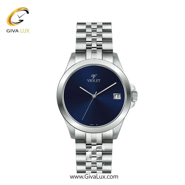 ساعت مچی اورجینال زنانه ویولت VIOLET نقره ای | نقره ای| سرمه ای| کد رفرنس 0589 سایز متوسط 